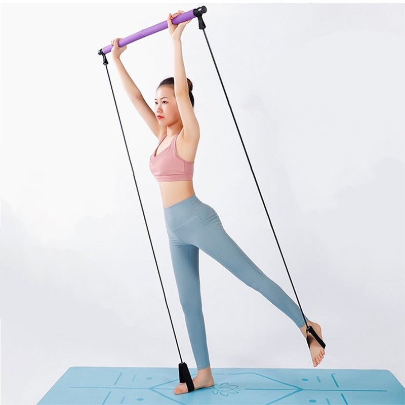 Yoga Crossfit Resistance Bands Pull Rope Rubber Pilates Stick Bodybuilding Training Workout Stick Home Gym Fitness Equipment