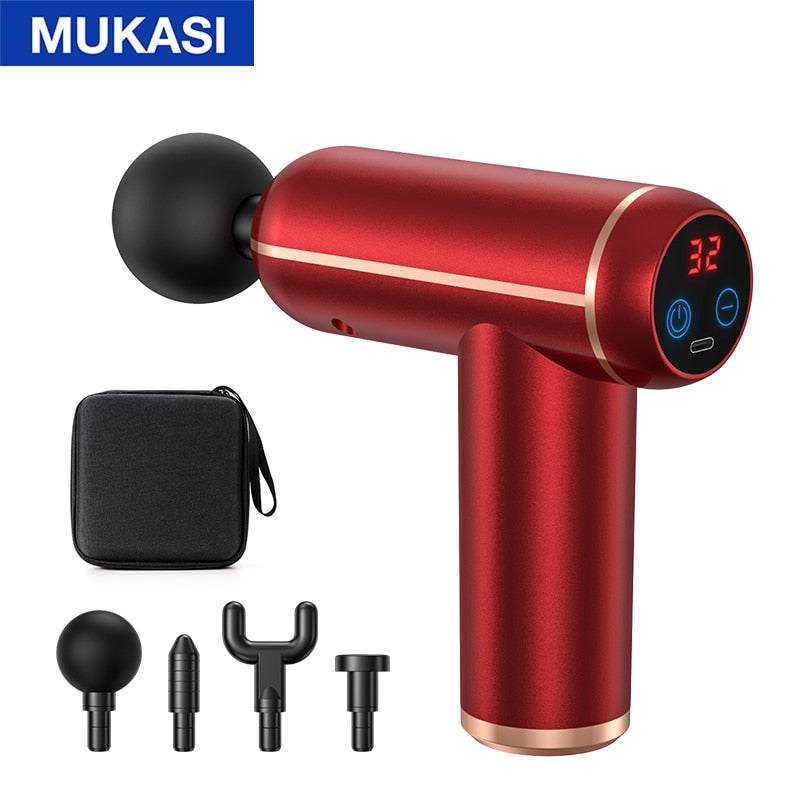 MUKASI Massage Gun Portable Percussion Pistol Massager For Body Neck Deep Tissue Muscle Relaxation Gout Pain Relief Fitness