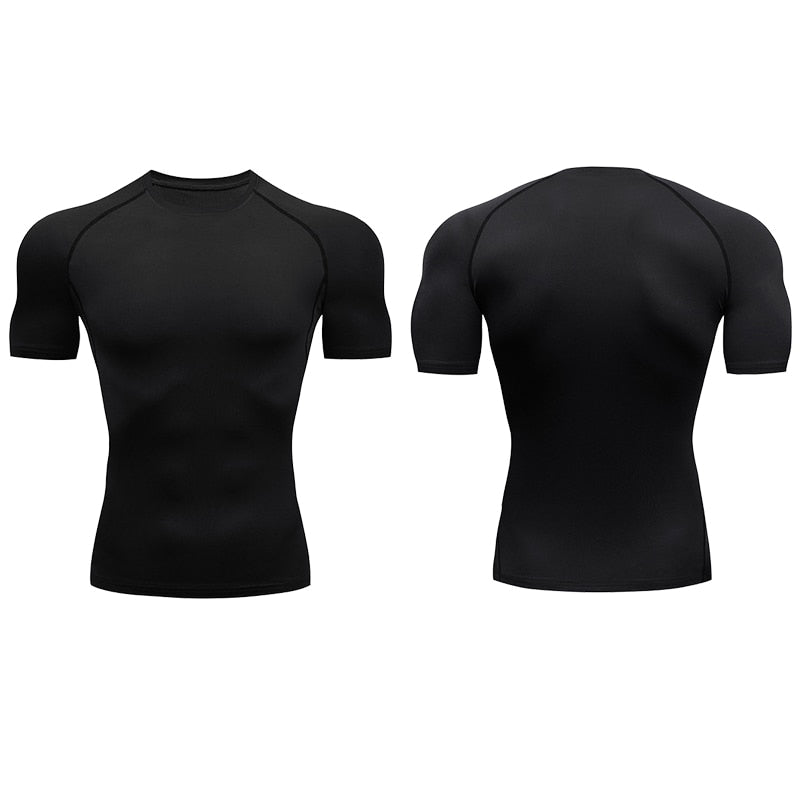 Men Running Compression T-shirt Short Sleeve Sport Tees Gym Fitness Sweatshirt Male Jogging Tracksuit Homme Athletic Shirt Tops