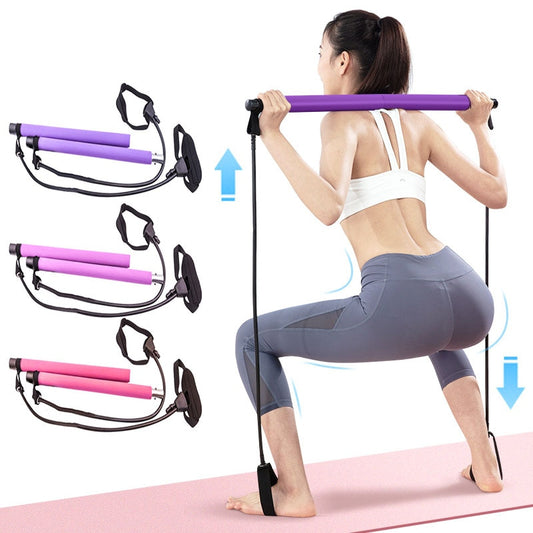 Yoga Crossfit Resistance Bands Pull Rope Rubber Pilates Stick Bodybuilding Training Workout Stick Home Gym Fitness Equipment